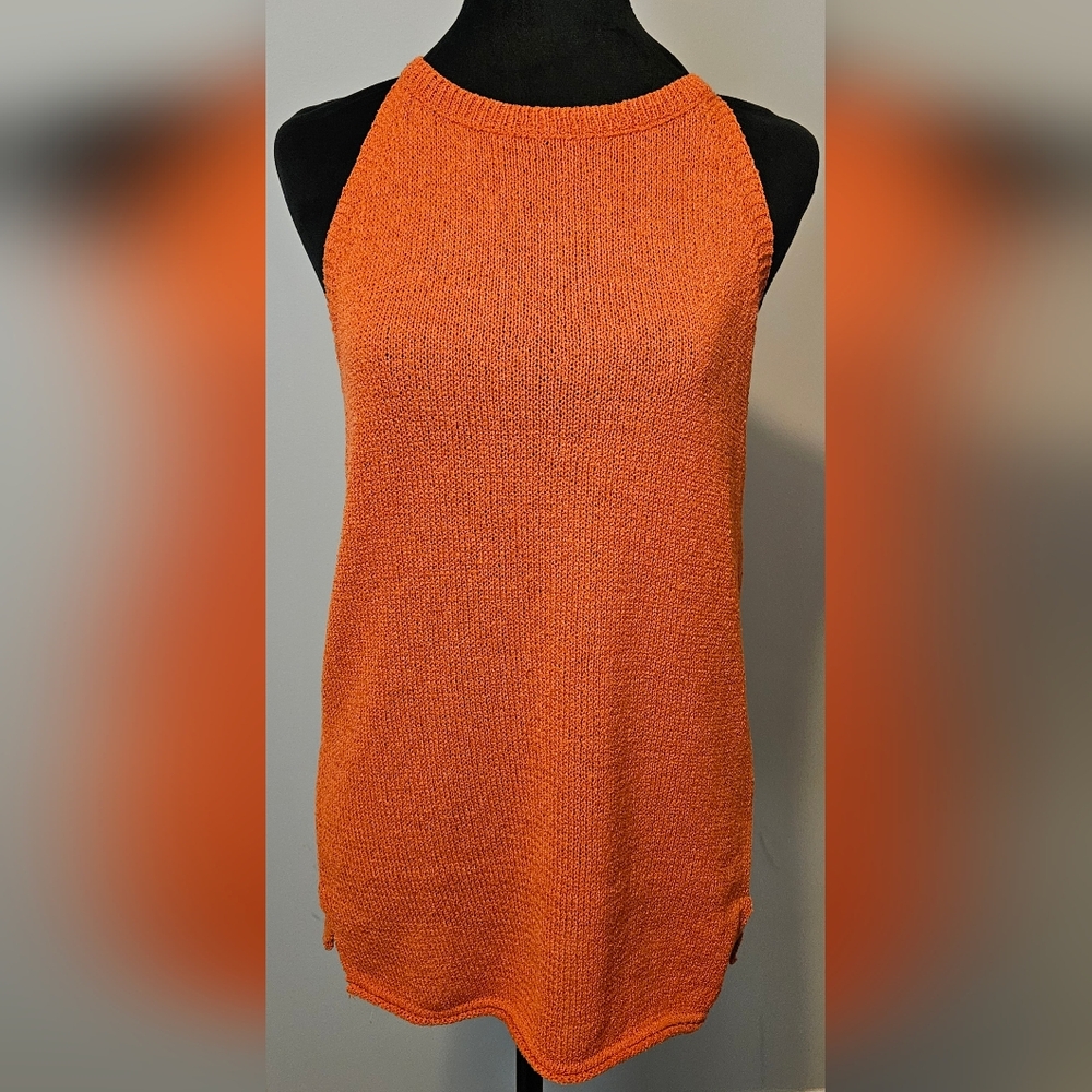 Women's Orange Knit Tank Top